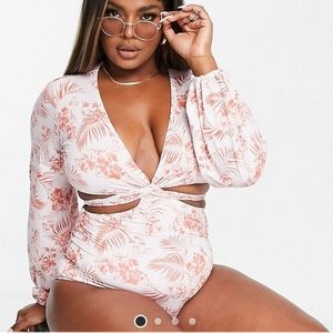 Asos Curve Long sleeve swimsuit